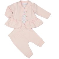M14268: Baby Girls Waffle Fabric 3 Piece Outfit (0-6 Months)